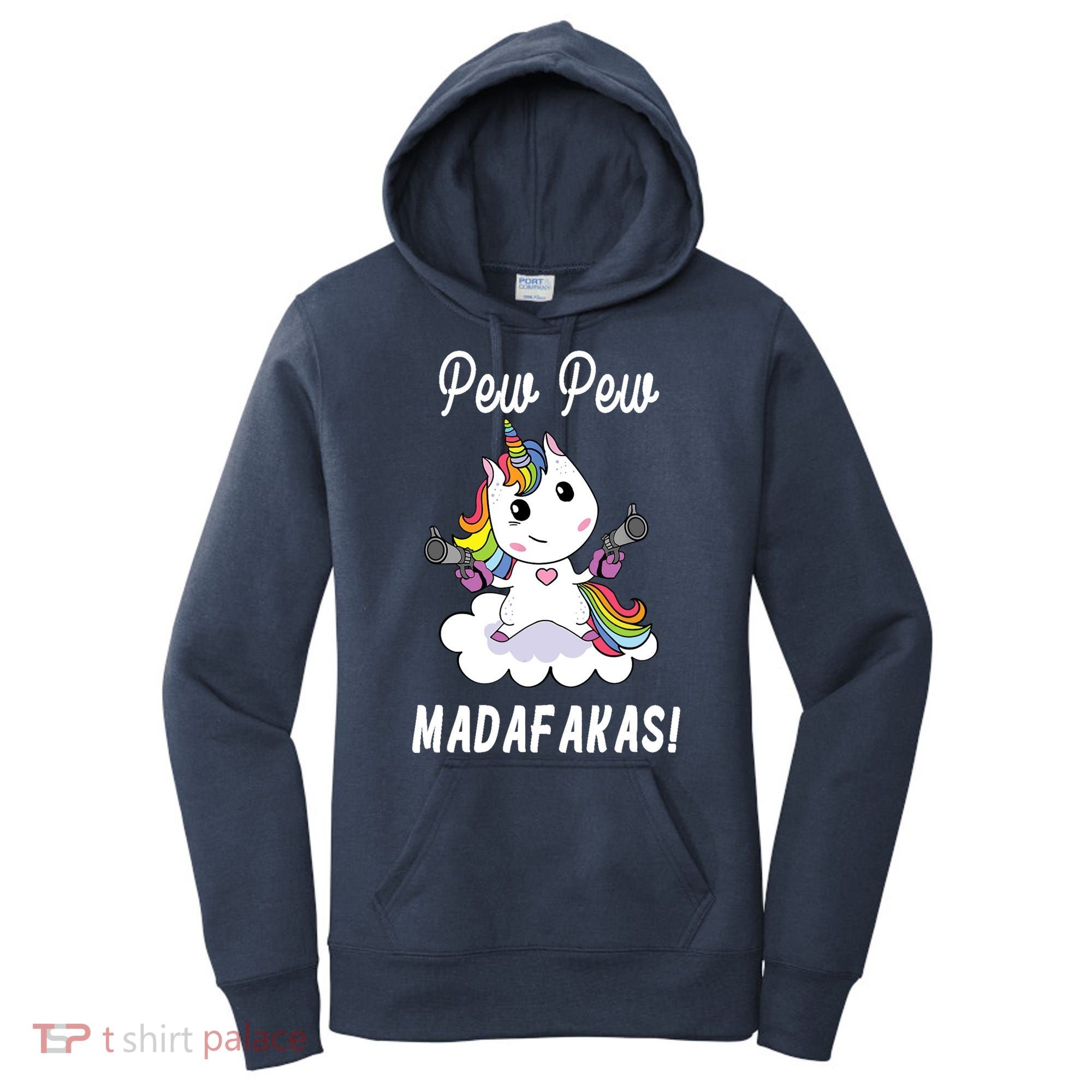 Pew Pew Madafakas Unicorn with Pistols Fantasy Women's Hoodie
