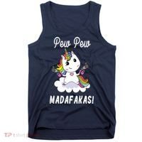 Pew Pew Madafakas Unicorn with Pistols Fantasy Tank Top thumb 0