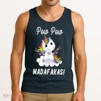 Pew Pew Madafakas Unicorn with Pistols Fantasy Tank Top thumb 3