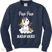 Pew Pew Madafakas Unicorn with Pistols Fantasy Kids Sweatshirt thumb 0