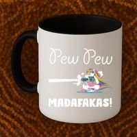 Pew Pew Madafakas Funny Unicorn Cute Adorable Coffee Mug thumb 2