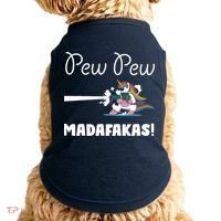 Pew Pew Madafakas Funny Unicorn Cute Adorable Doggie Tank thumb 0