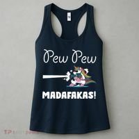 Pew Pew Madafakas Funny Unicorn Cute Adorable Women's Tank Top thumb 3