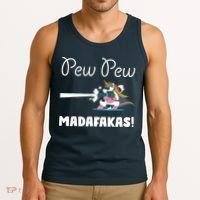 Pew Pew Madafakas Funny Unicorn Cute Adorable Tank Top thumb 3