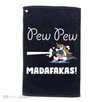 Pew Pew Madafakas Funny Unicorn Cute Adorable Golf Towel thumb 0