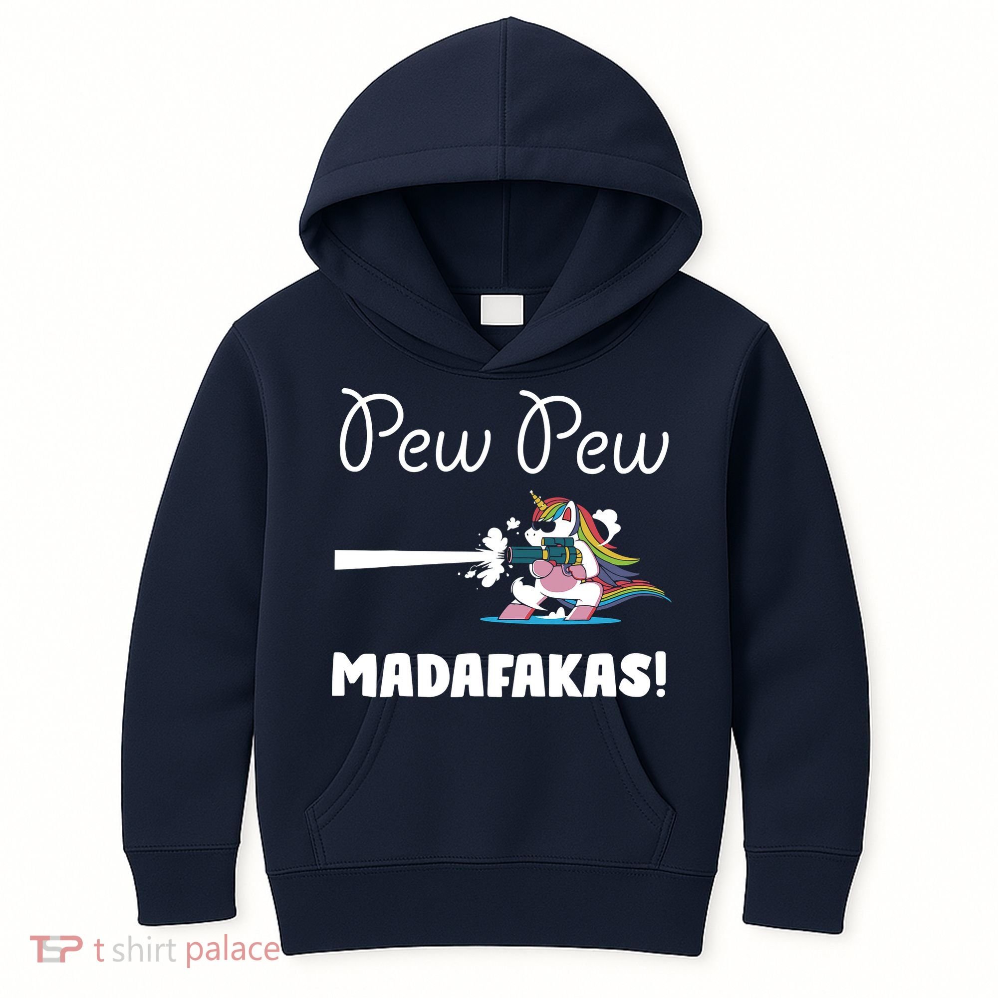 Pew Pew Madafakas Funny Unicorn Cute Adorable Kids Hoodie