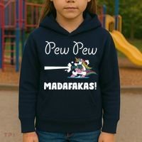 Pew Pew Madafakas Funny Unicorn Cute Adorable Kids Hoodie thumb 3