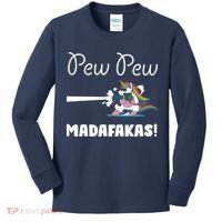 Pew Pew Madafakas Funny Unicorn Cute Adorable Kids Long Sleeve Shirt thumb 0