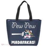 Pew Pew Madafakas Funny Unicorn Cute Adorable Tote Bag thumb 0
