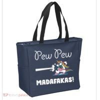 Pew Pew Madafakas Funny Unicorn Cute Adorable Tote Bag thumb 2