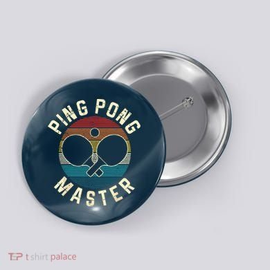 Ping Pong Master Vintage Table Tennis Player Funny Gift Button