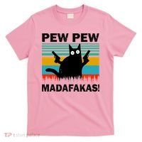 Pew Pew Madafakas Cat Crazy Vintage Funny Cat Owners T-Shirt thumb 0