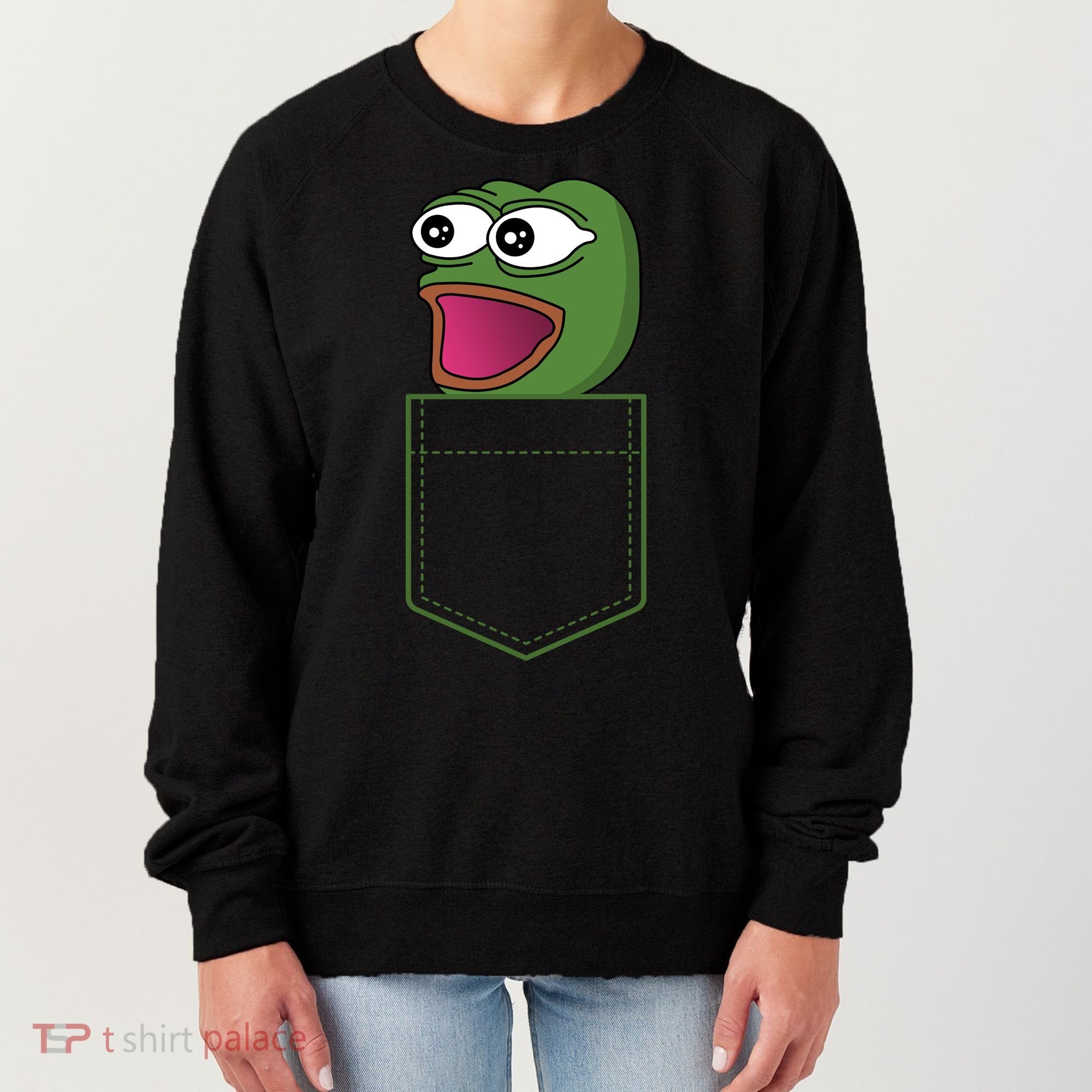 Poggers Pepe Meme Gaming Live Stream Poacket Women's Sweatshirt
