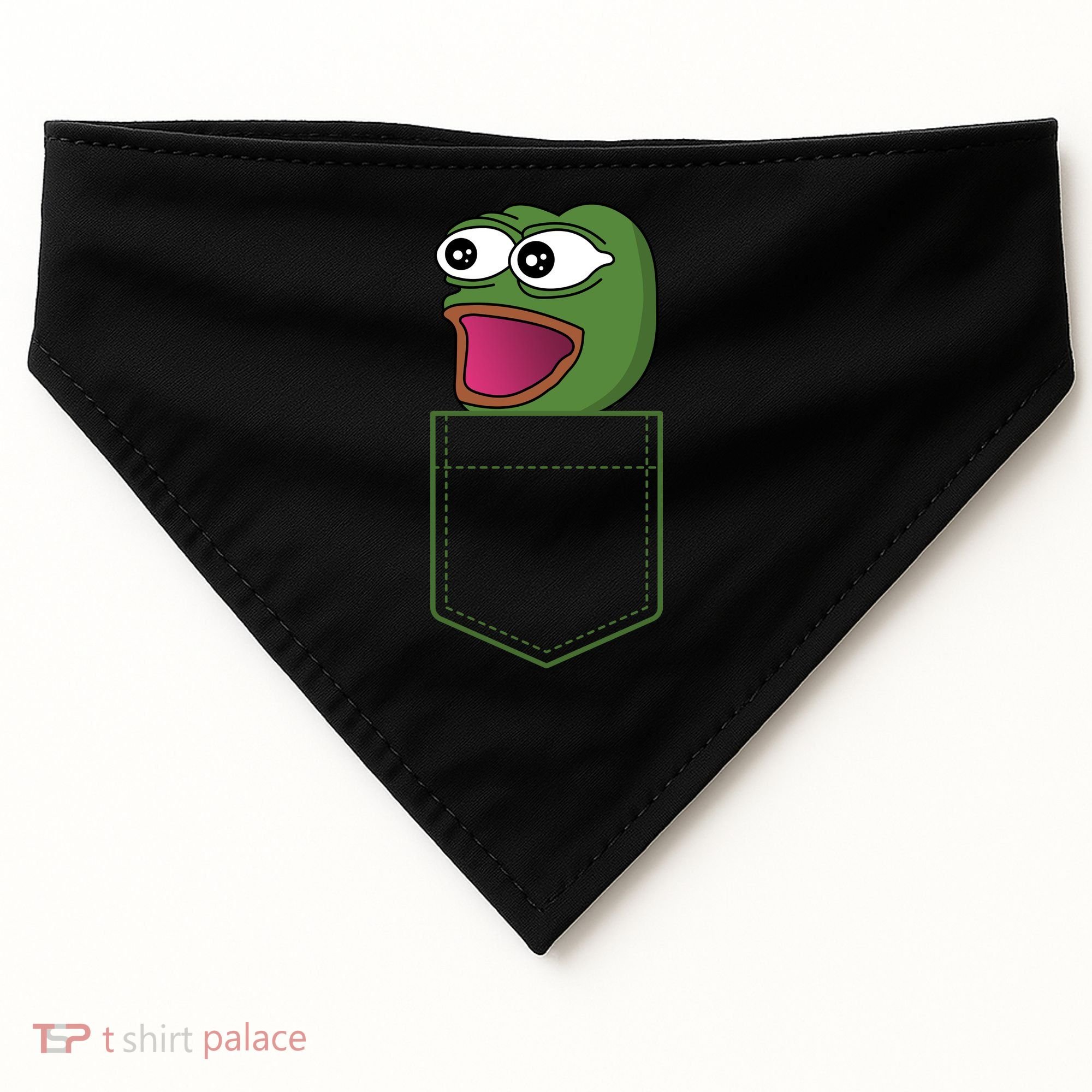Poggers Pepe Meme Gaming Live Stream Poacket USA-Made Doggie Bandana