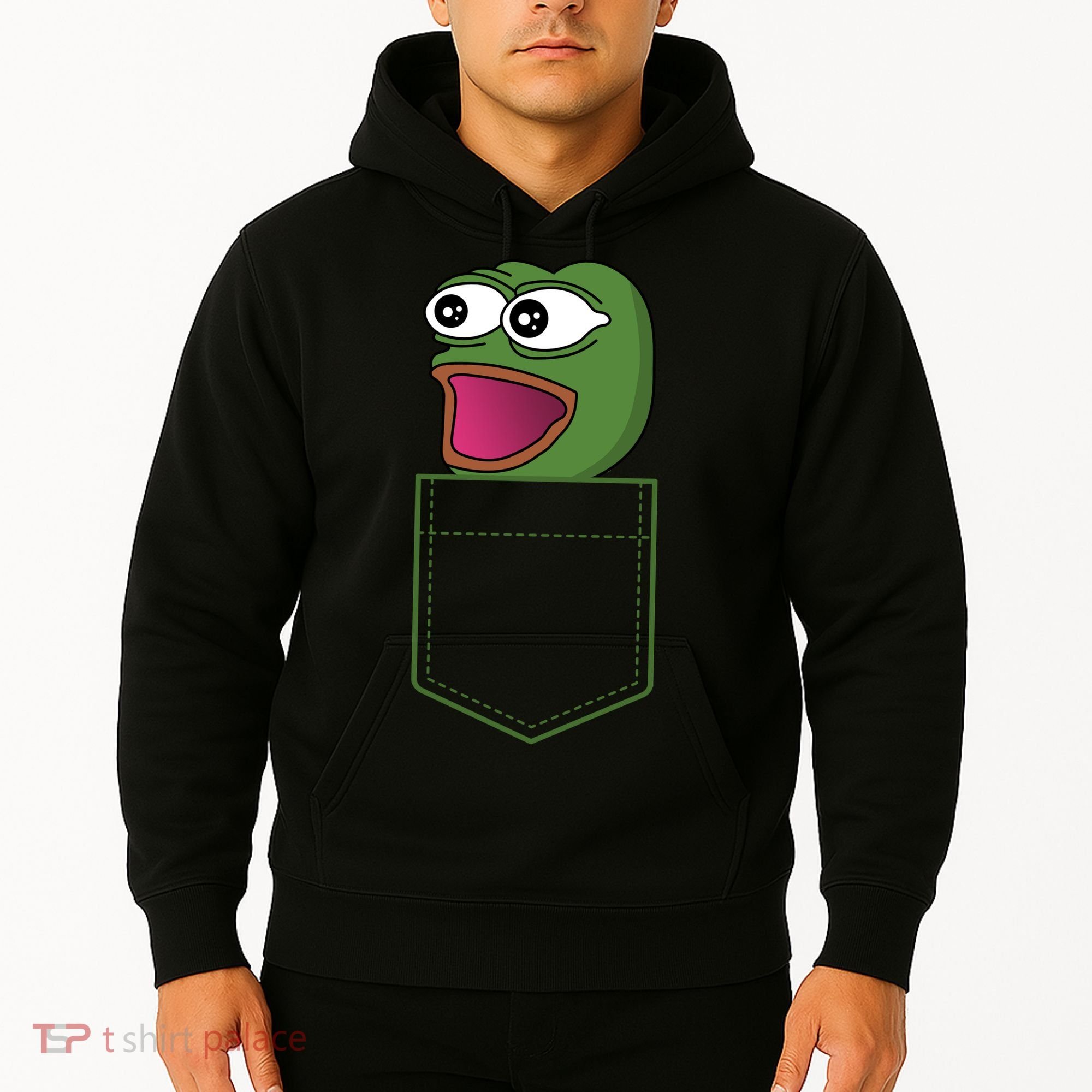 Poggers Pepe Meme Gaming Live Stream Poacket Hoodie