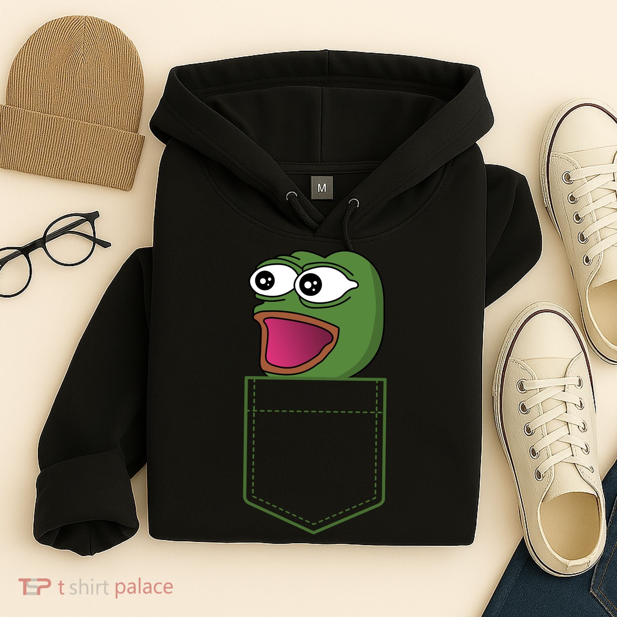 Poggers Pepe Meme Gaming Live Stream Poacket Hoodie