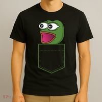 Poggers Pepe Meme Gaming Live Stream Poacket T-Shirt thumb 3