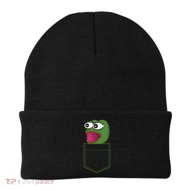 Poggers Pepe Meme Gaming Live Stream Poacket Beanie