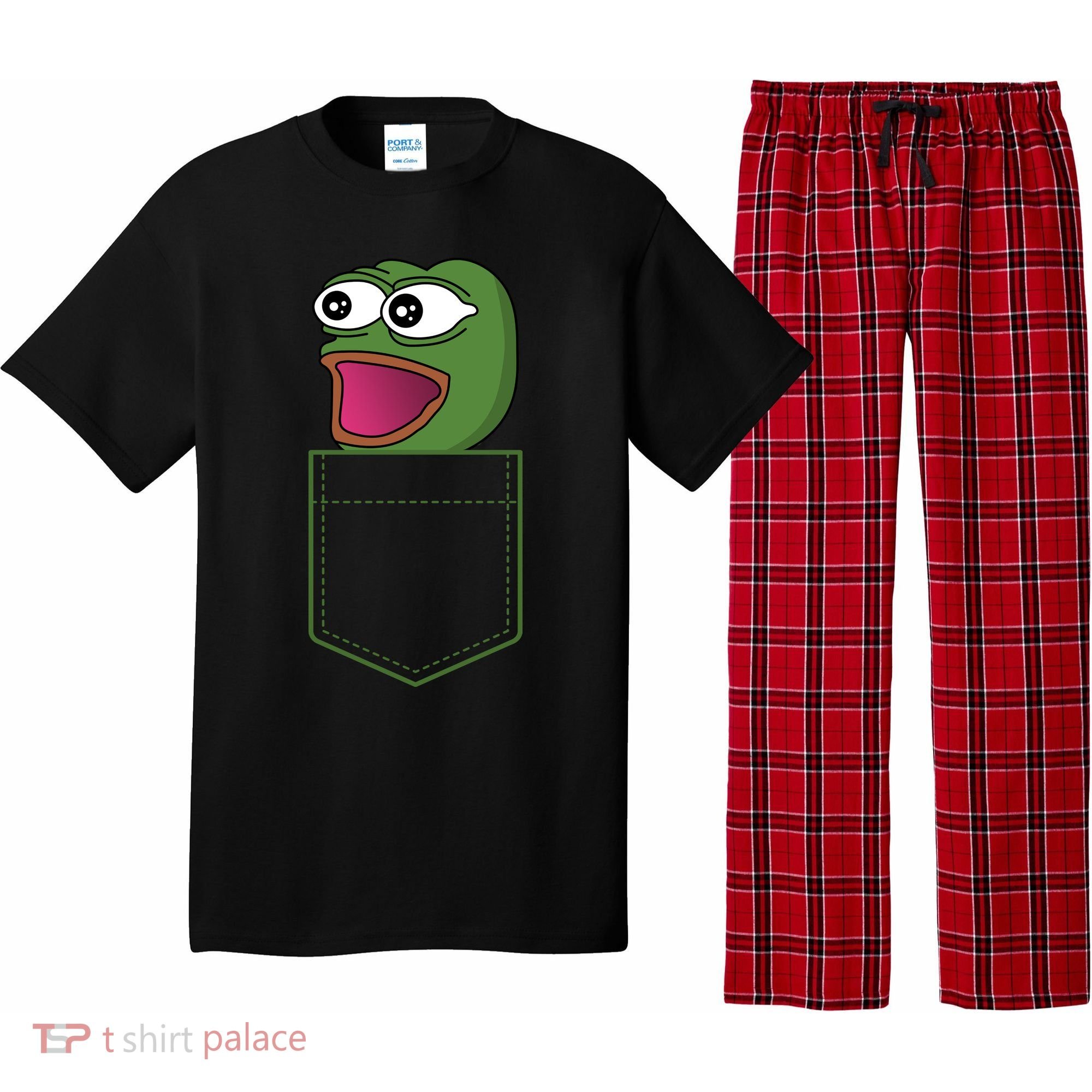 Poggers Pepe Meme Gaming Live Stream Poacket Pajama Set