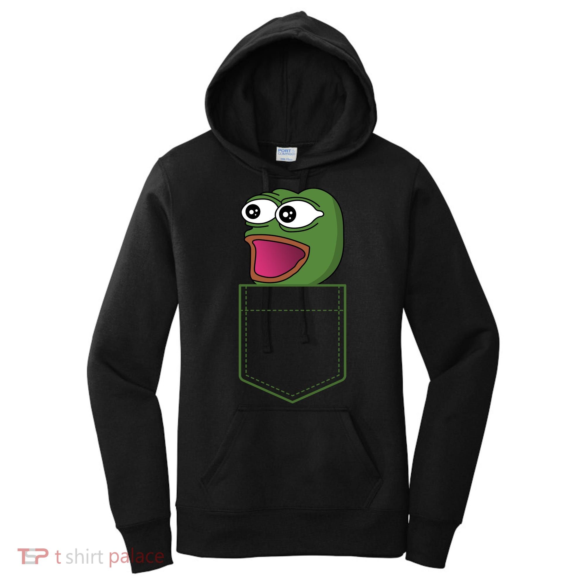 Poggers Pepe Meme Gaming Live Stream Poacket Women's Hoodie