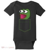 Poggers Pepe Meme Gaming Live Stream Poacket Baby Bodysuit thumb 0