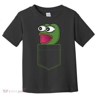 Poggers Pepe Meme Gaming Live Stream Poacket Toddler T-Shirt