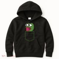 Poggers Pepe Meme Gaming Live Stream Poacket Kids Hoodie thumb 0