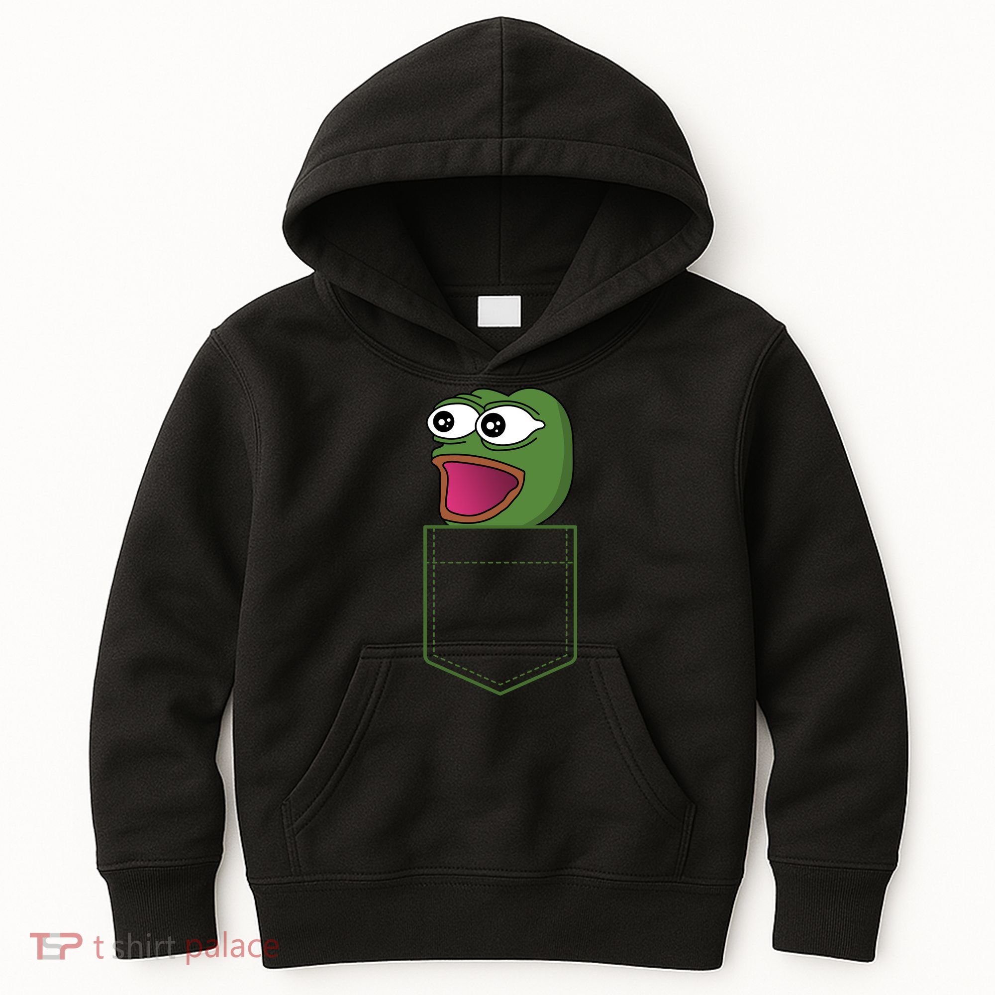 Poggers Pepe Meme Gaming Live Stream Poacket Kids Hoodie