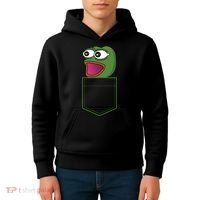 Poggers Pepe Meme Gaming Live Stream Poacket Kids Hoodie thumb 4