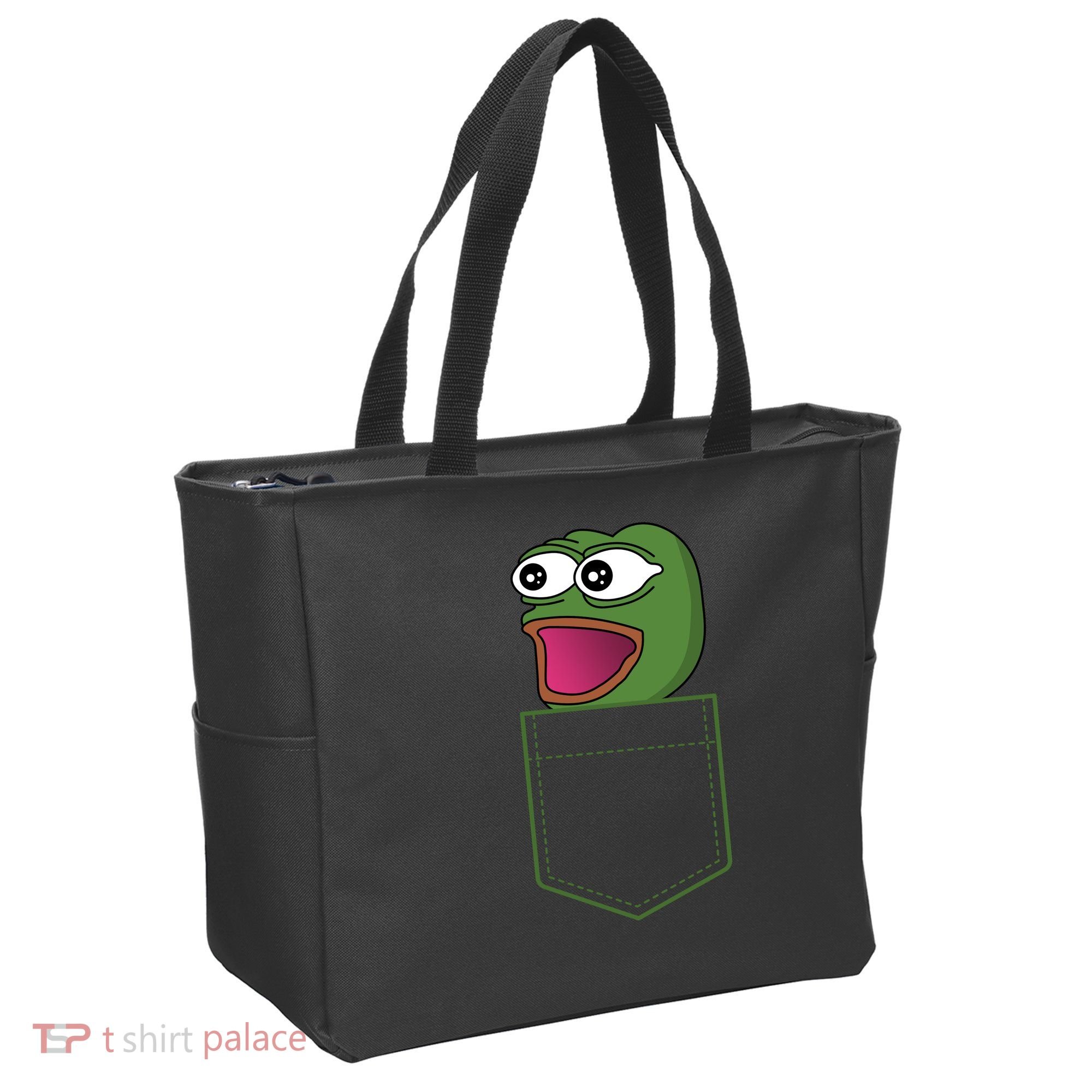 Poggers Pepe Meme Gaming Live Stream Poacket Tote Bag