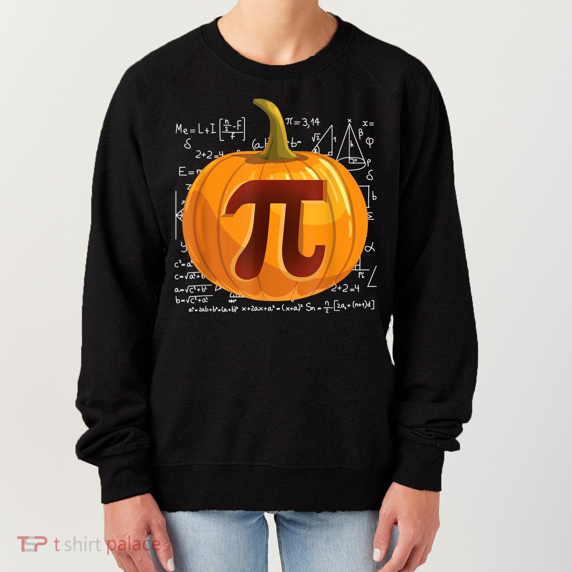 Pumpkin Pie Math Shirt Funny Halloween Thanksgiving Pi Day Women's Sweatshirt