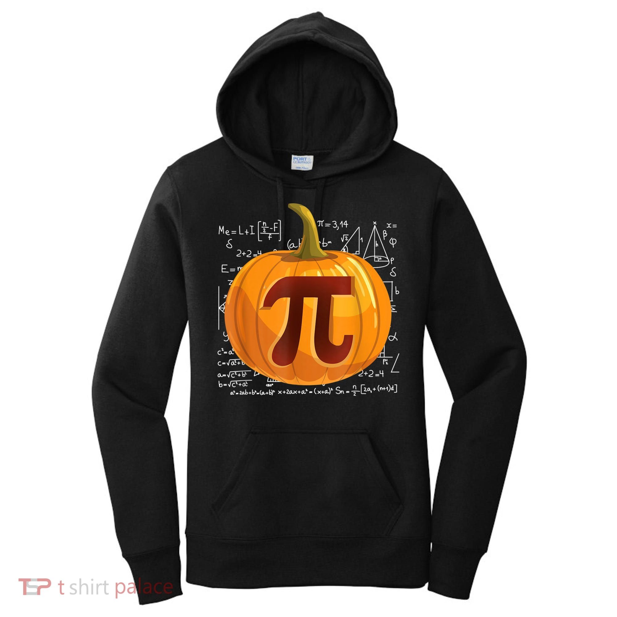 Pumpkin Pie Math Shirt Funny Halloween Thanksgiving Pi Day Women's Hoodie