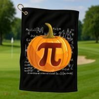 Pumpkin Pie Math Shirt Funny Halloween Thanksgiving Pi Day Golf Towel thumb 1