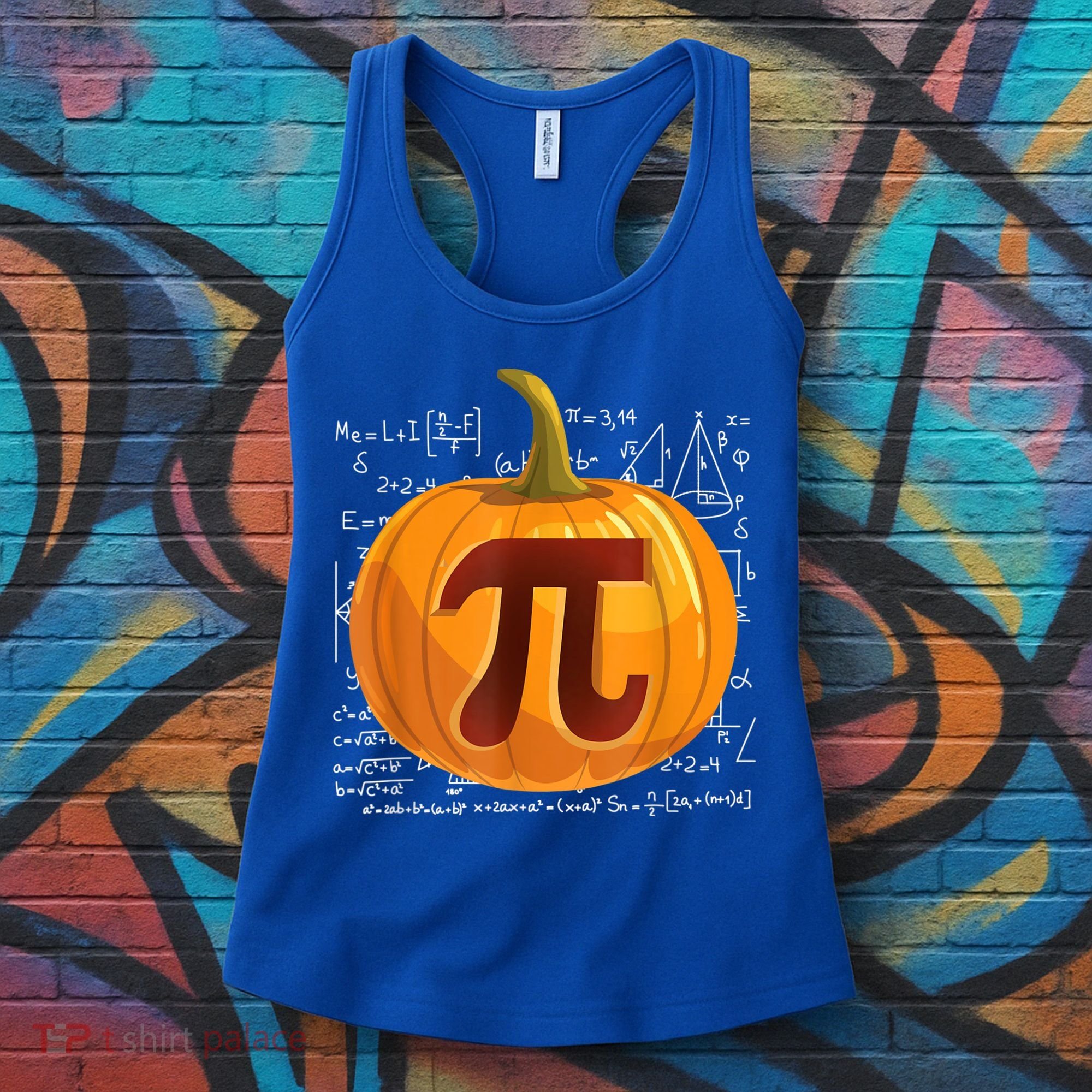 Pumpkin Pie Math Shirt Funny Halloween Thanksgiving Pi Day Women's Tank Top