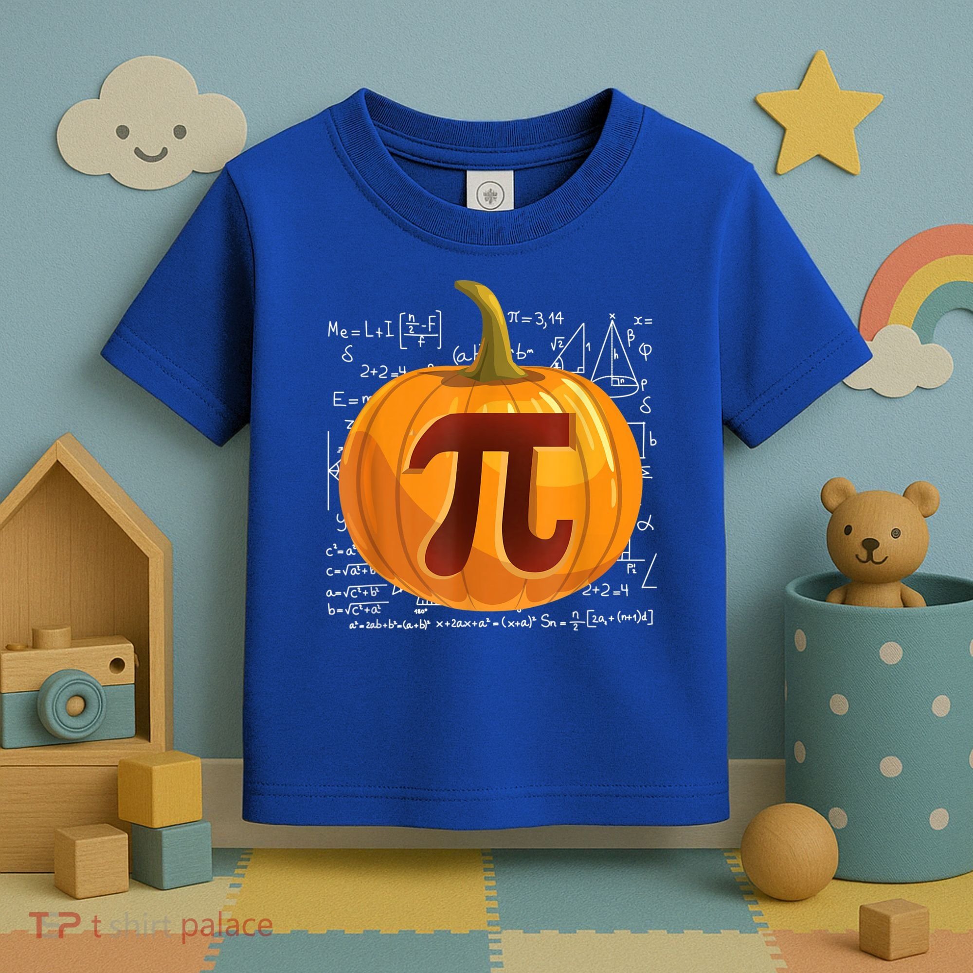 Pumpkin Pie Math Shirt Funny Halloween Thanksgiving Pi Day Toddler T-Shirt