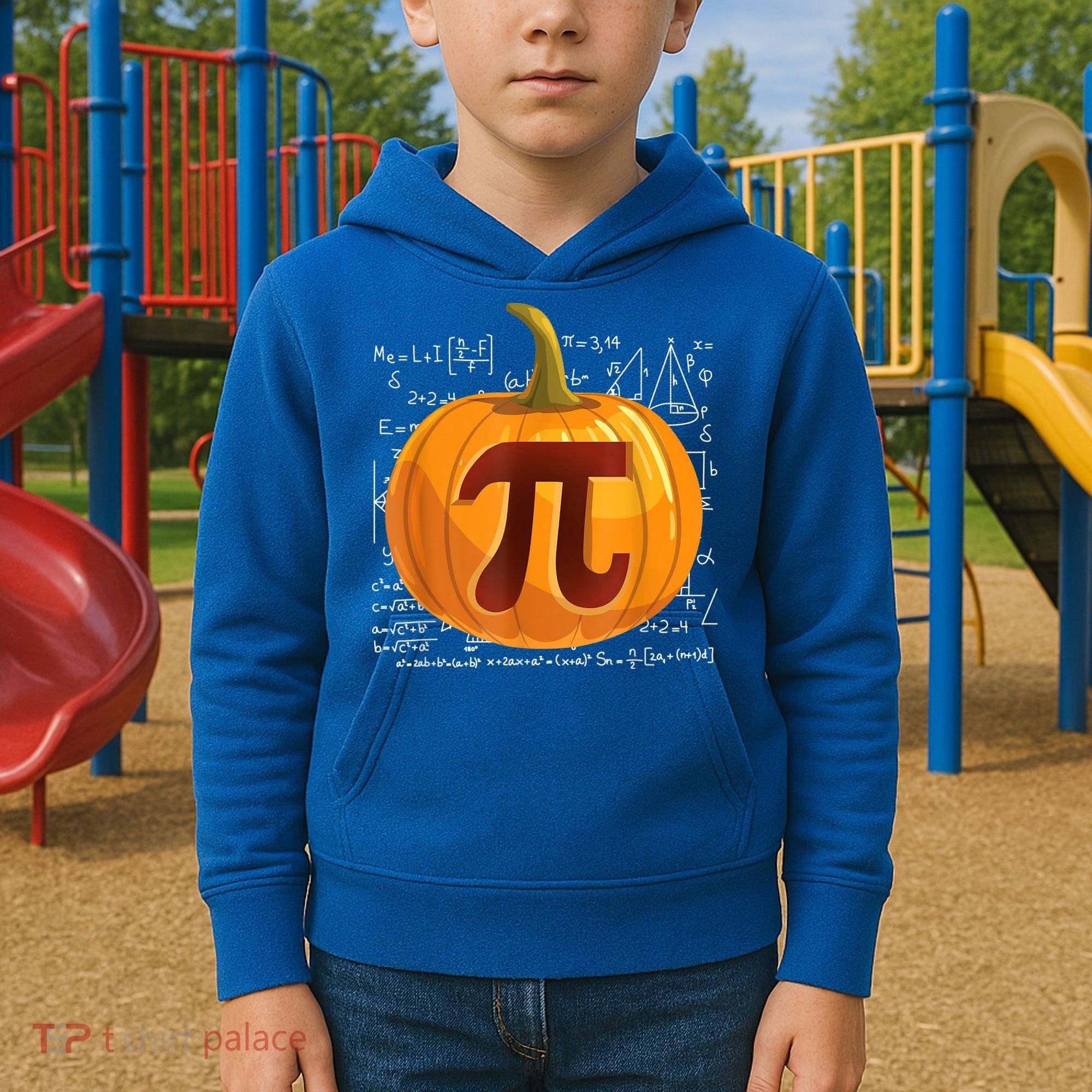 Pumpkin Pie Math Shirt Funny Halloween Thanksgiving Pi Day Kids Hoodie