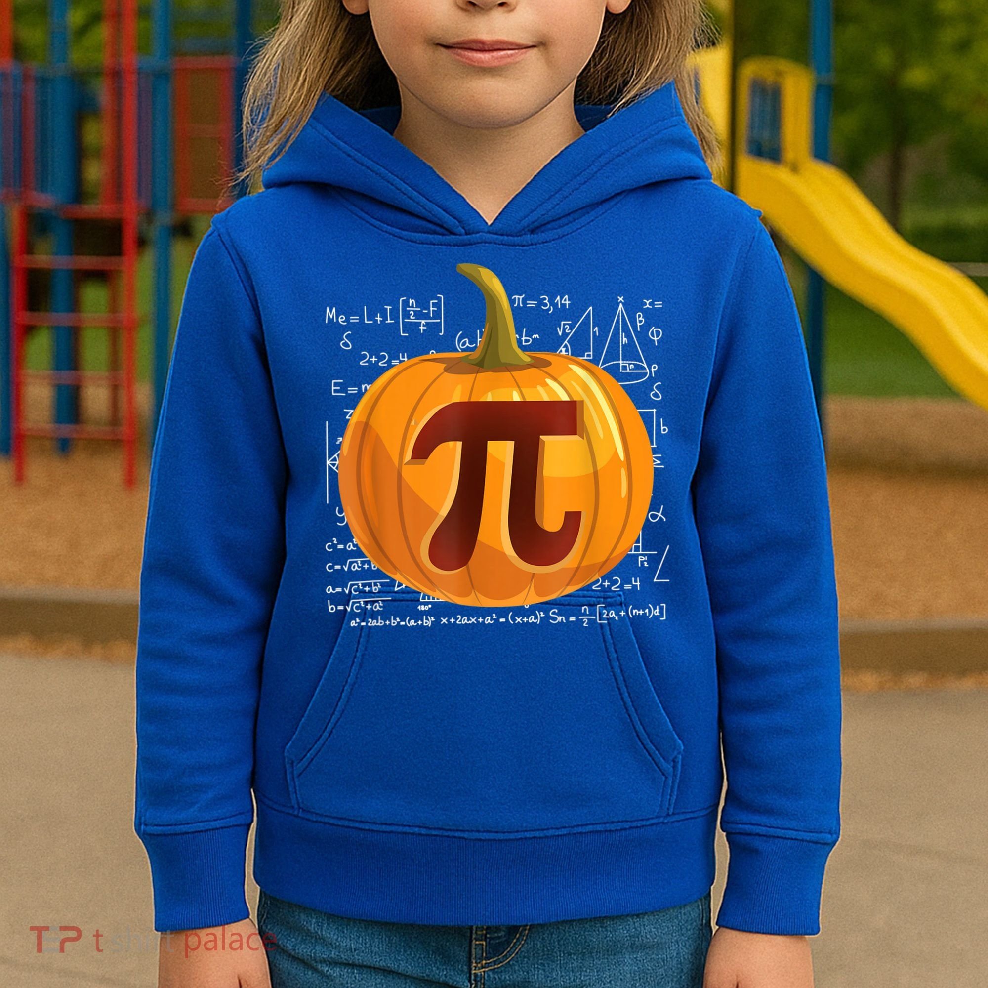 Pumpkin Pie Math Shirt Funny Halloween Thanksgiving Pi Day Kids Hoodie