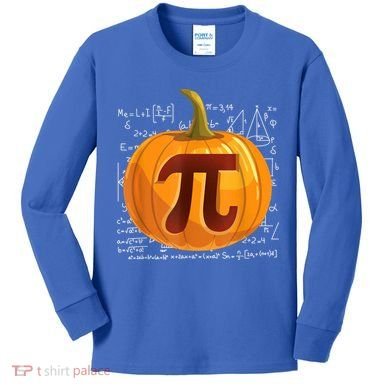 Pumpkin Pie Math Shirt Funny Halloween Thanksgiving Pi Day Kids Long Sleeve Shirt