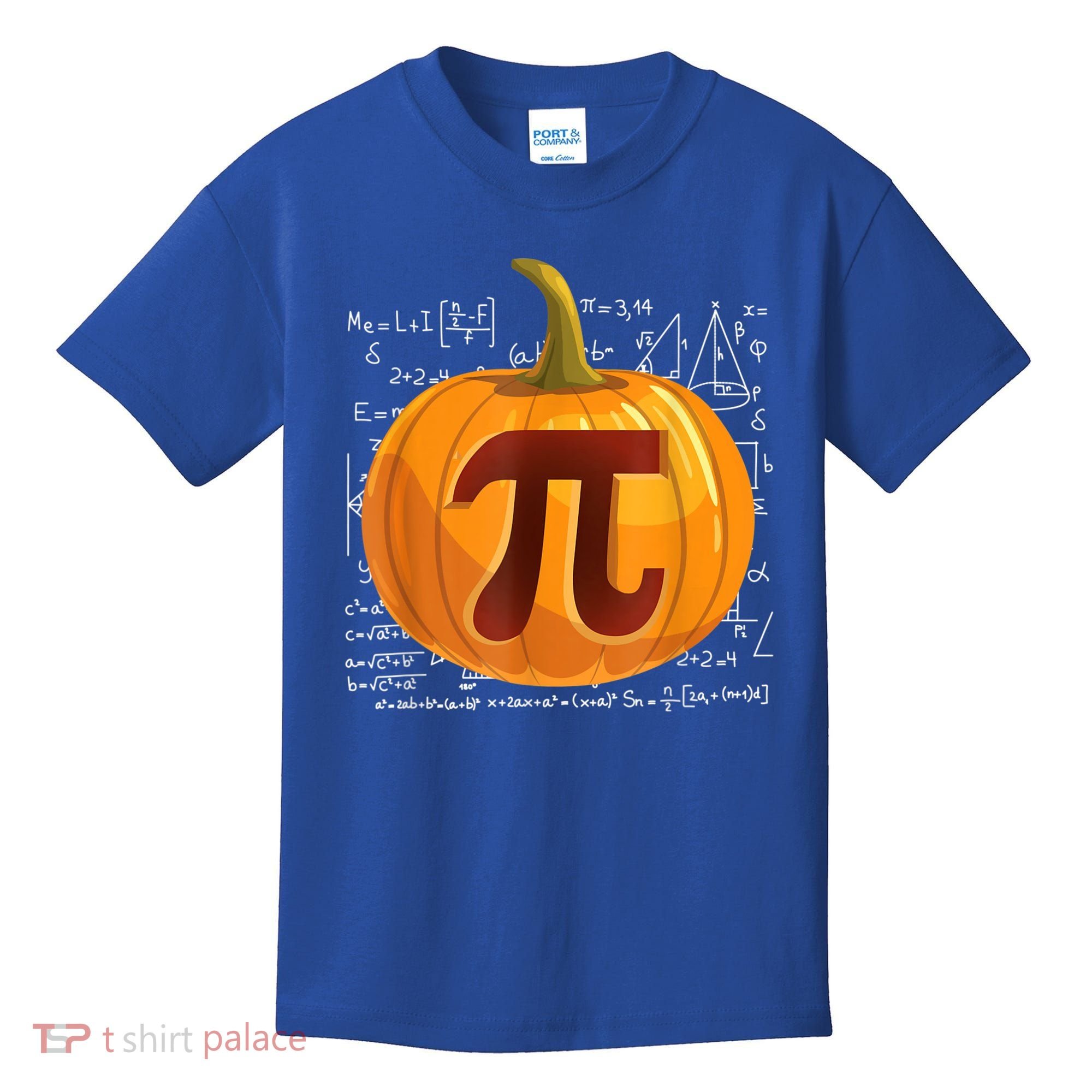 Pumpkin Pie Math Shirt Funny Halloween Thanksgiving Pi Day Kids T-Shirt