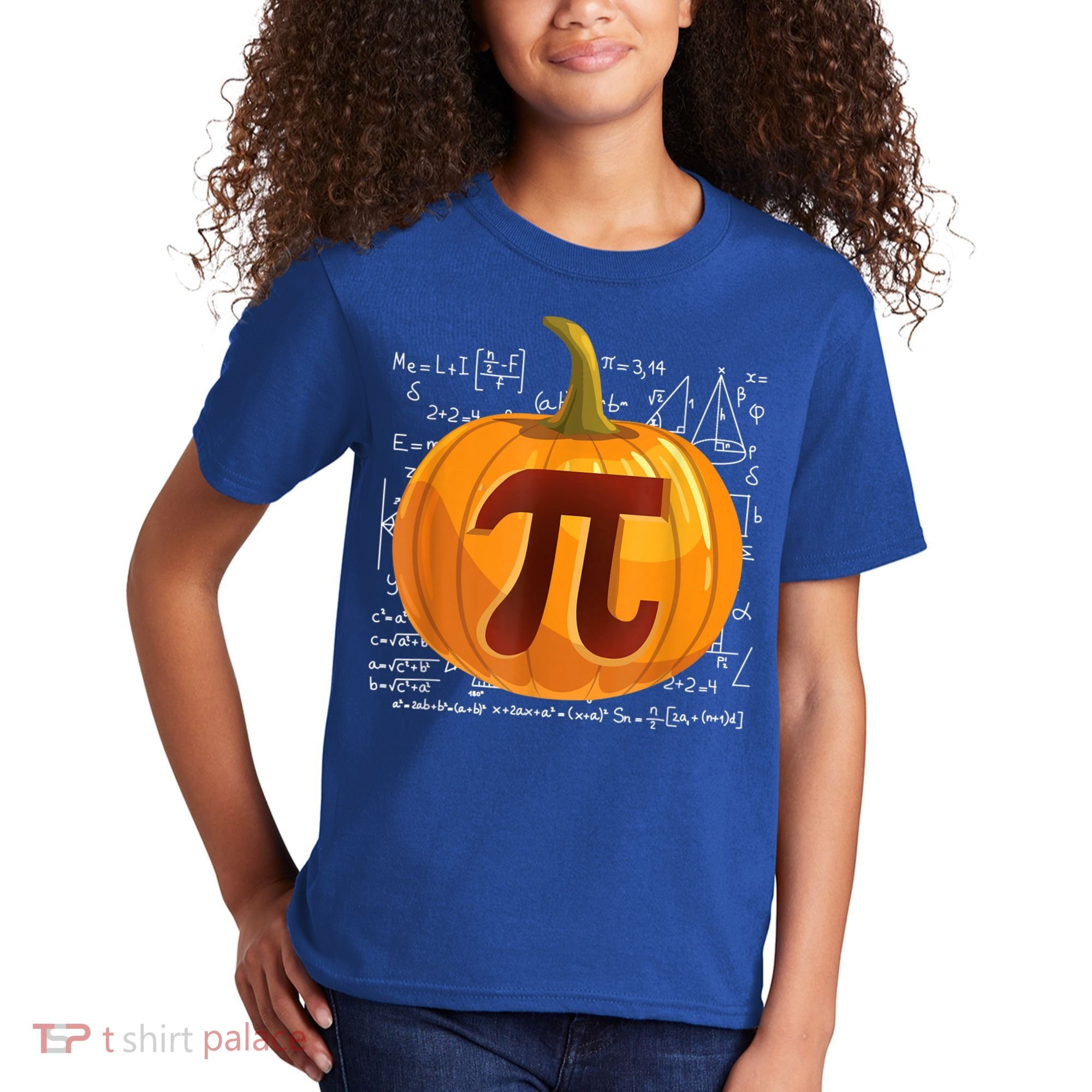 Pumpkin Pie Math Shirt Funny Halloween Thanksgiving Pi Day Kids T-Shirt