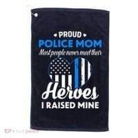 Proud Police Mom Law Enforcement Mother's Day Gift Golf Towel thumb 0