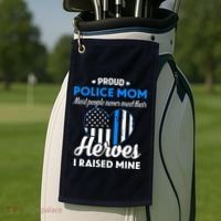 Proud Police Mom Law Enforcement Mother's Day Gift Golf Towel thumb 2