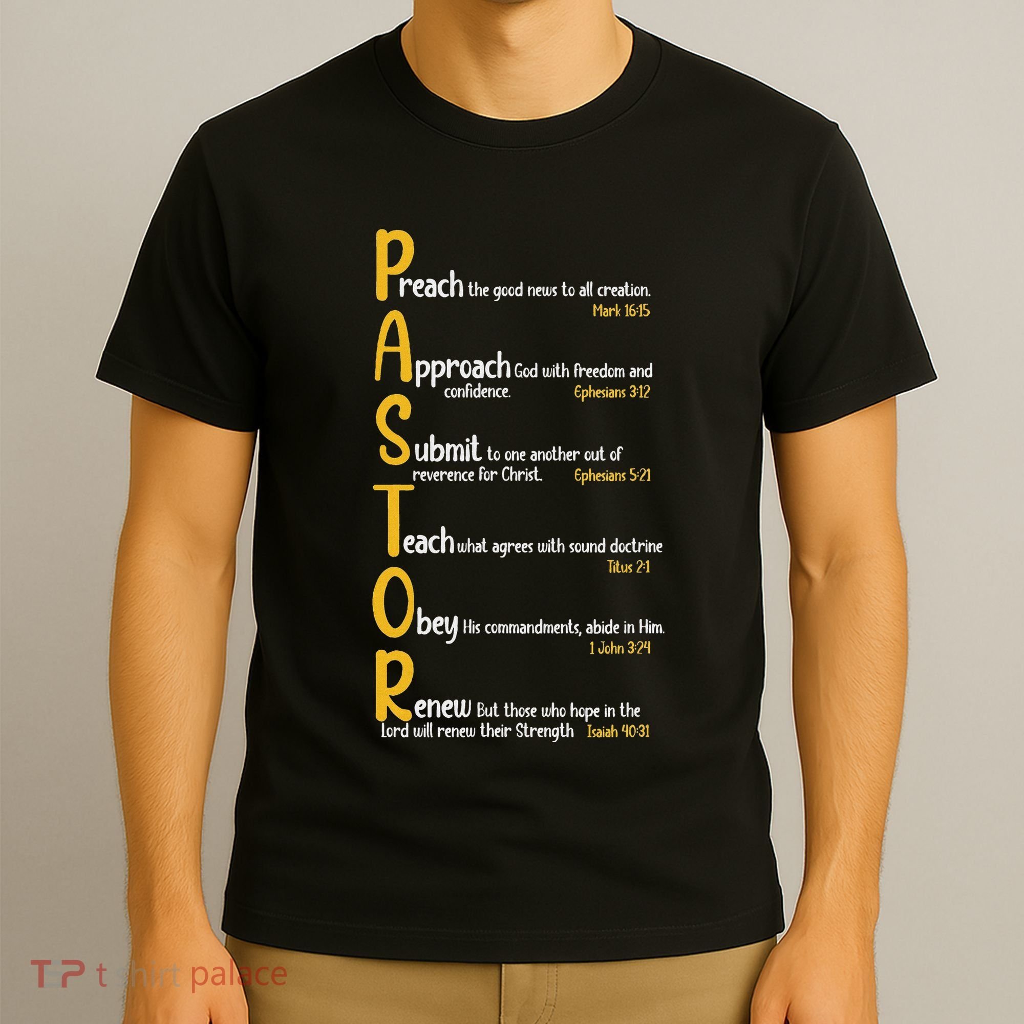 Pastor Preacher Minister Clergy Bible Verse Definition T-Shirt