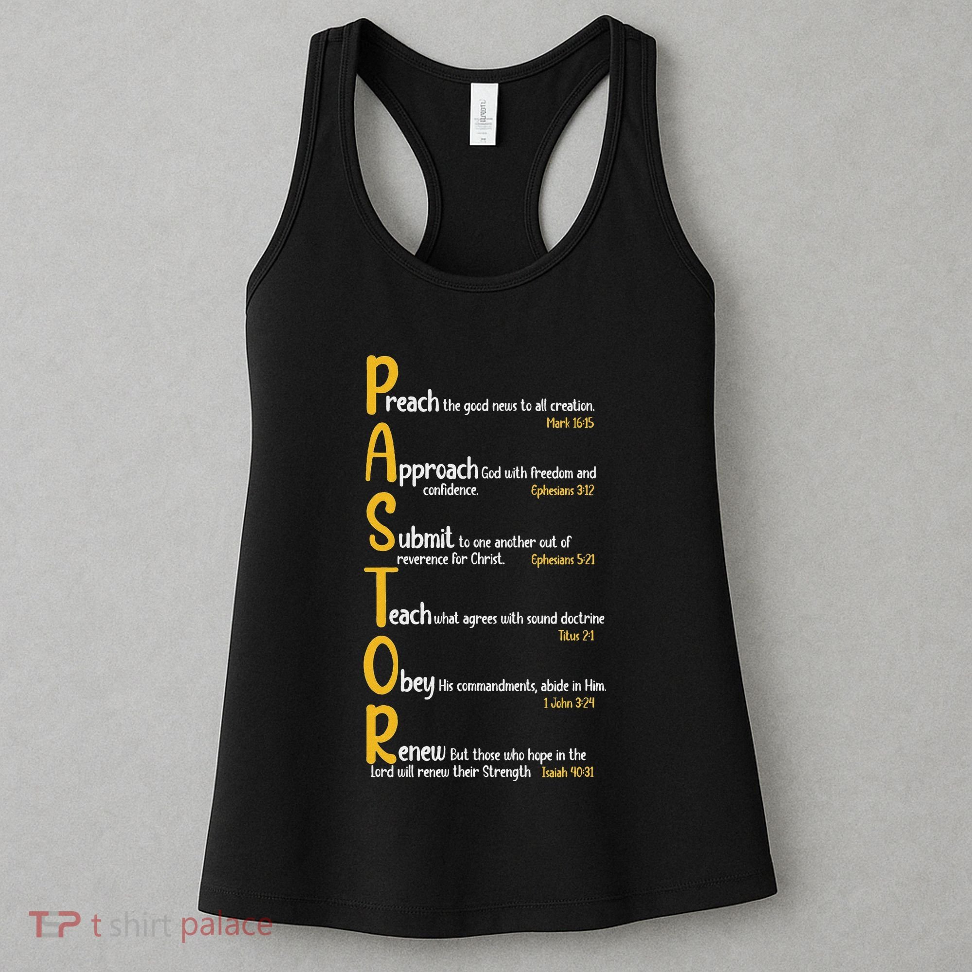 Pastor Preacher Minister Clergy Bible Verse Definition Women's Tank Top