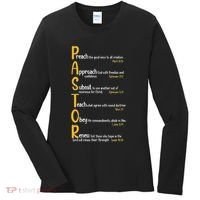 Pastor Preacher Minister Clergy Bible Verse Definition Women's Long Sleeve Shirt thumb 0