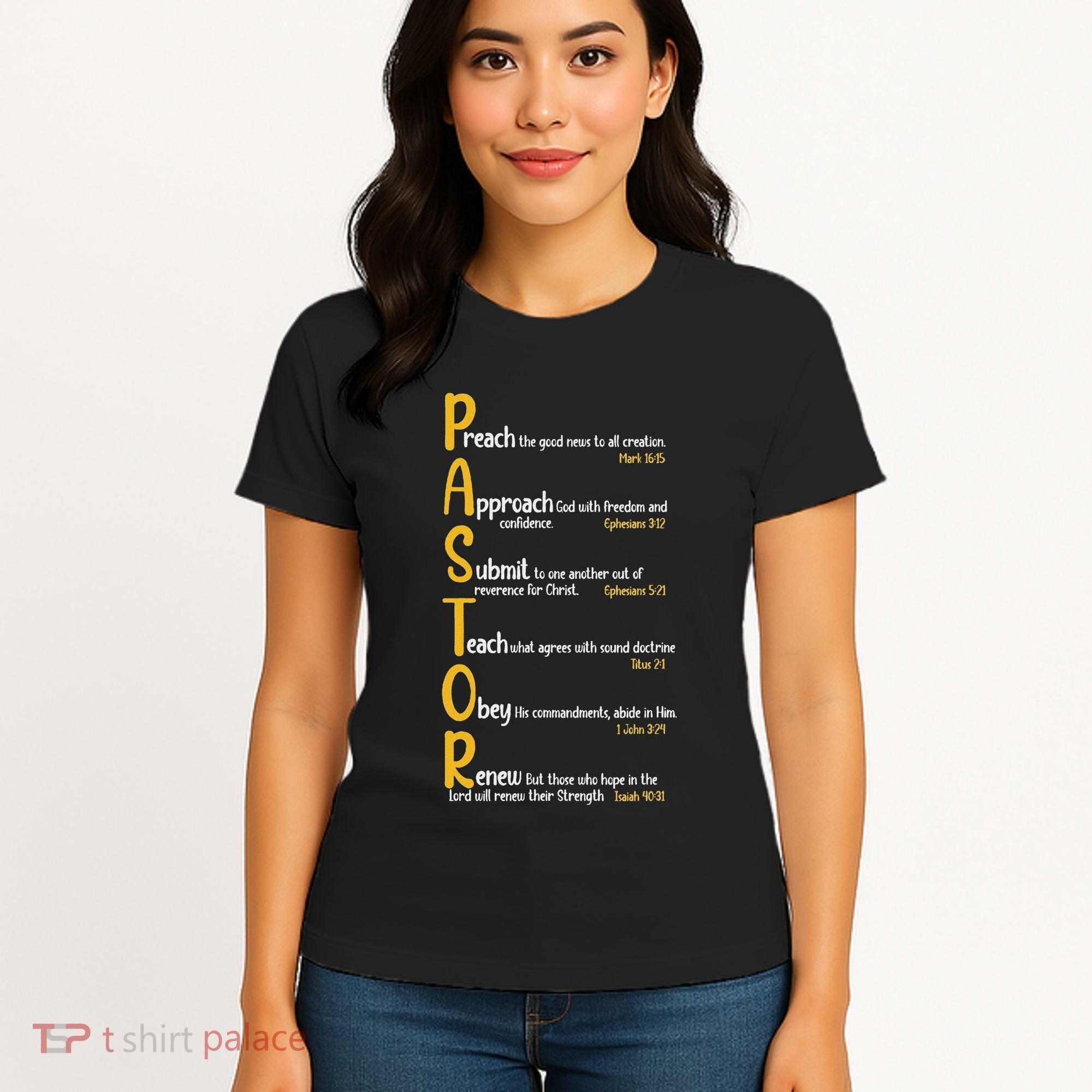 Pastor Preacher Minister Clergy Bible Verse Definition Women's T-Shirt