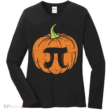 Pumpkin Pi Math Halloween Thanksgiving Pie Day Costume Women's Long Sleeve Shirt