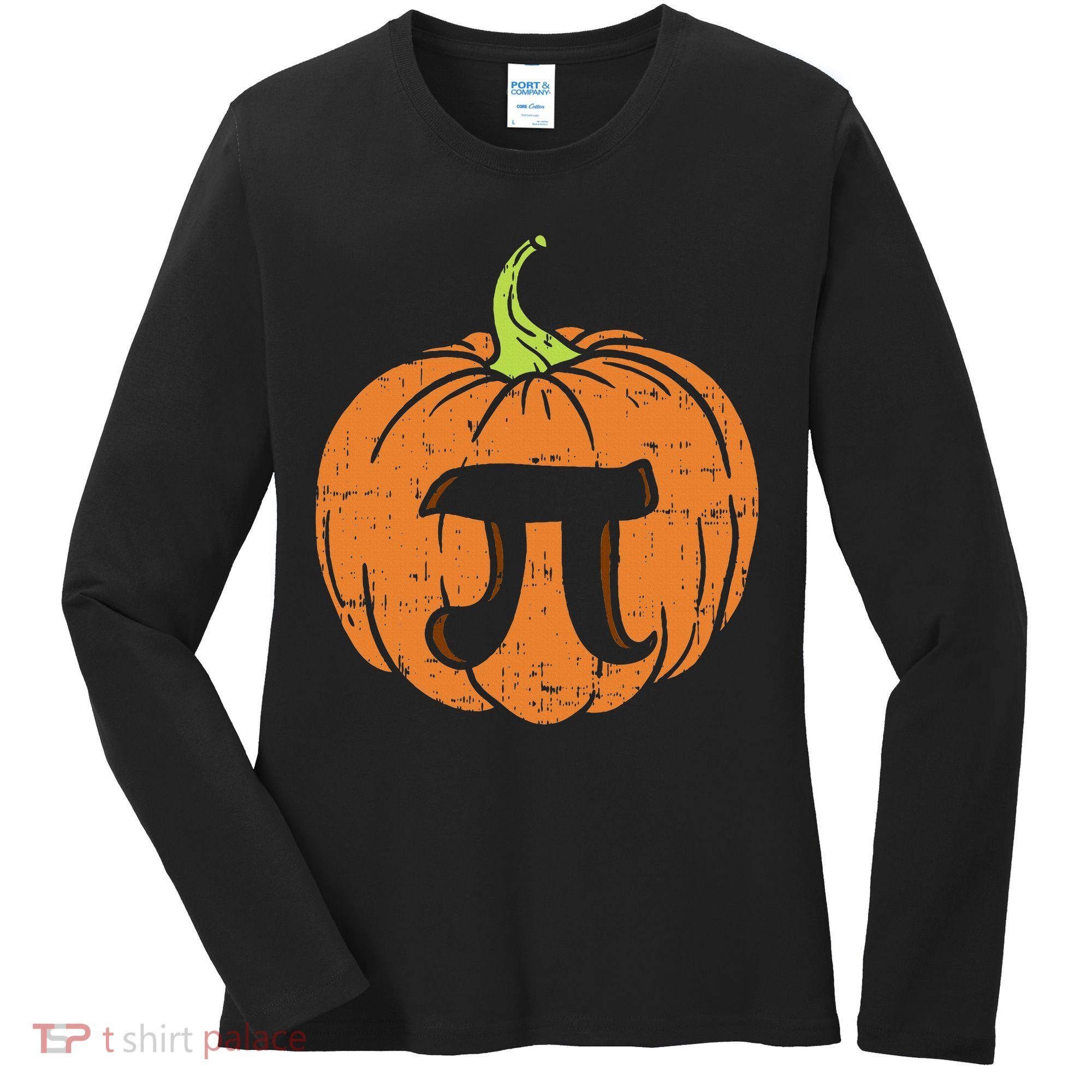 Pumpkin Pi Math Halloween Thanksgiving Pie Day Costume Women's Long Sleeve Shirt