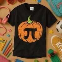 Pumpkin Pi Math Halloween Thanksgiving Pie Day Costume Kids T-Shirt thumb 3