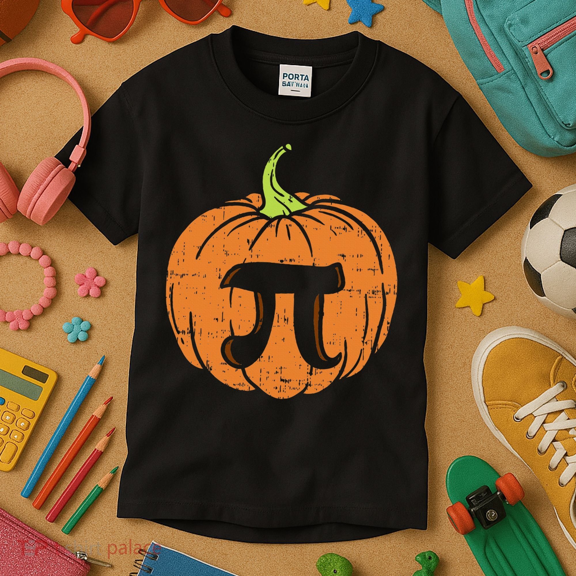 Pumpkin Pi Math Halloween Thanksgiving Pie Day Costume Kids T-Shirt